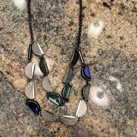 NWT Coldwater Creek Jewelry Collection double layer Crescent Halfmoon necklace - Picture 12 of 13